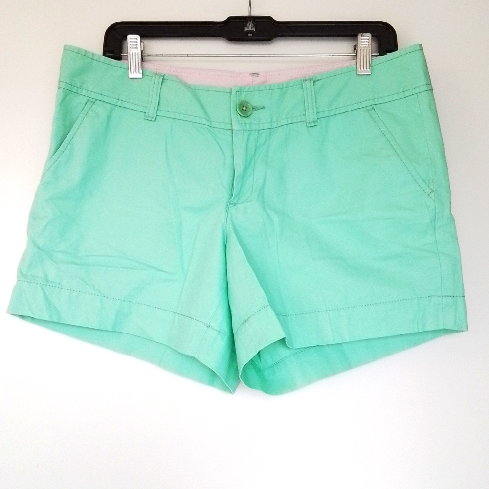 Lilly Pulitzer Callahan Shorts Green %100 Cotton Size 8